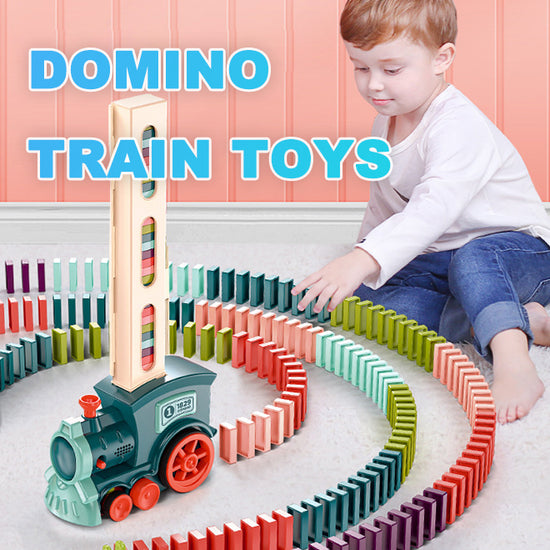 Domino Train Toys Baby Toys Car Puzzle Automatic Release Licensing Electric Building Blocks Train Toy